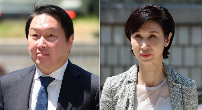 2년2개월 만에 법정서 만난 최태원·...